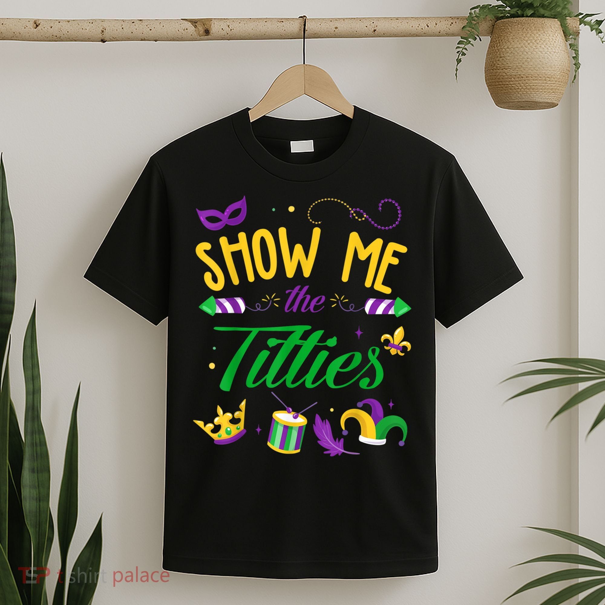 Show Me The Titties Funny Mardi Gras T-Shirt