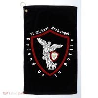 Saint Michael The Archangel Defend Us In Battle Golf Towel thumb 0