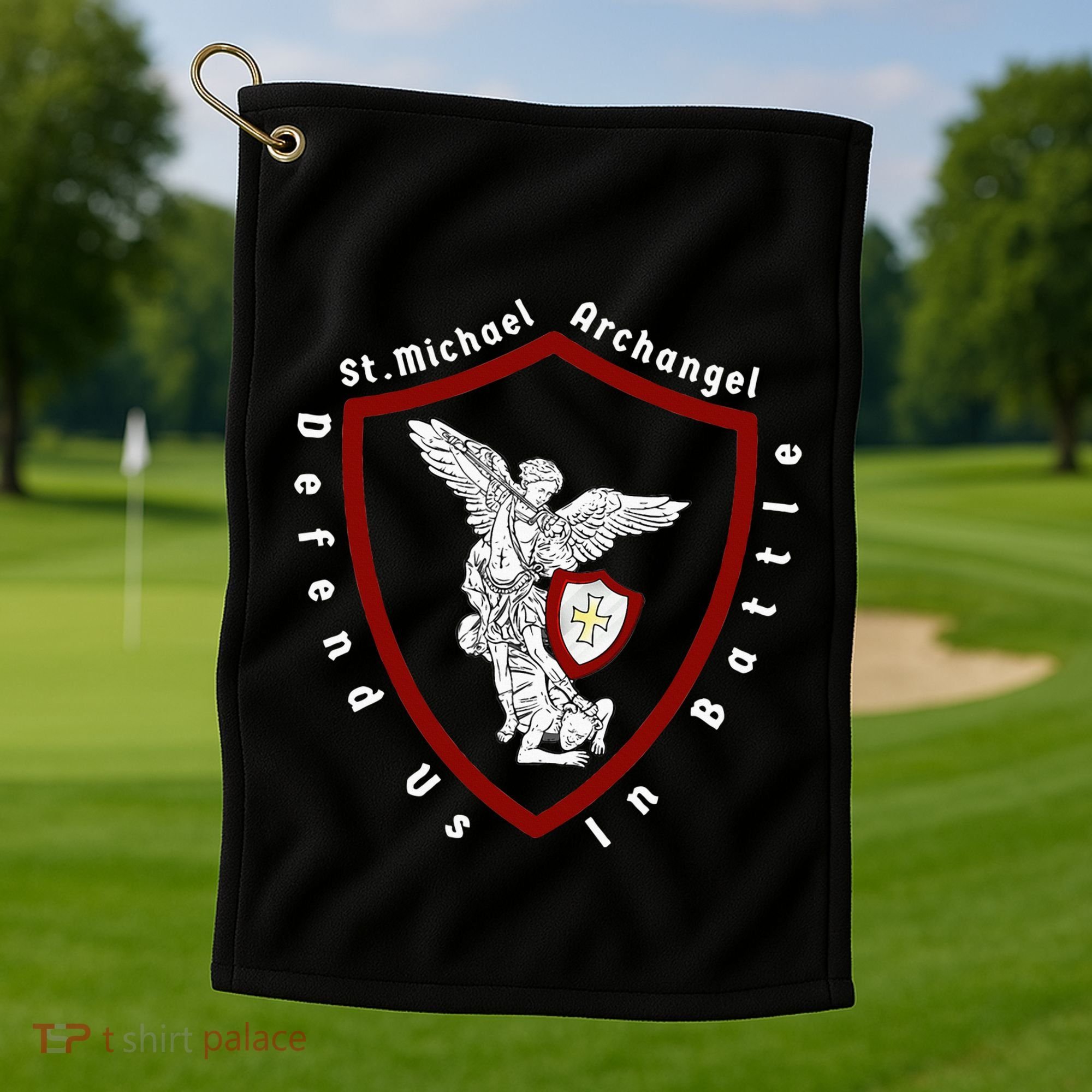 Saint Michael The Archangel Defend Us In Battle Golf Towel