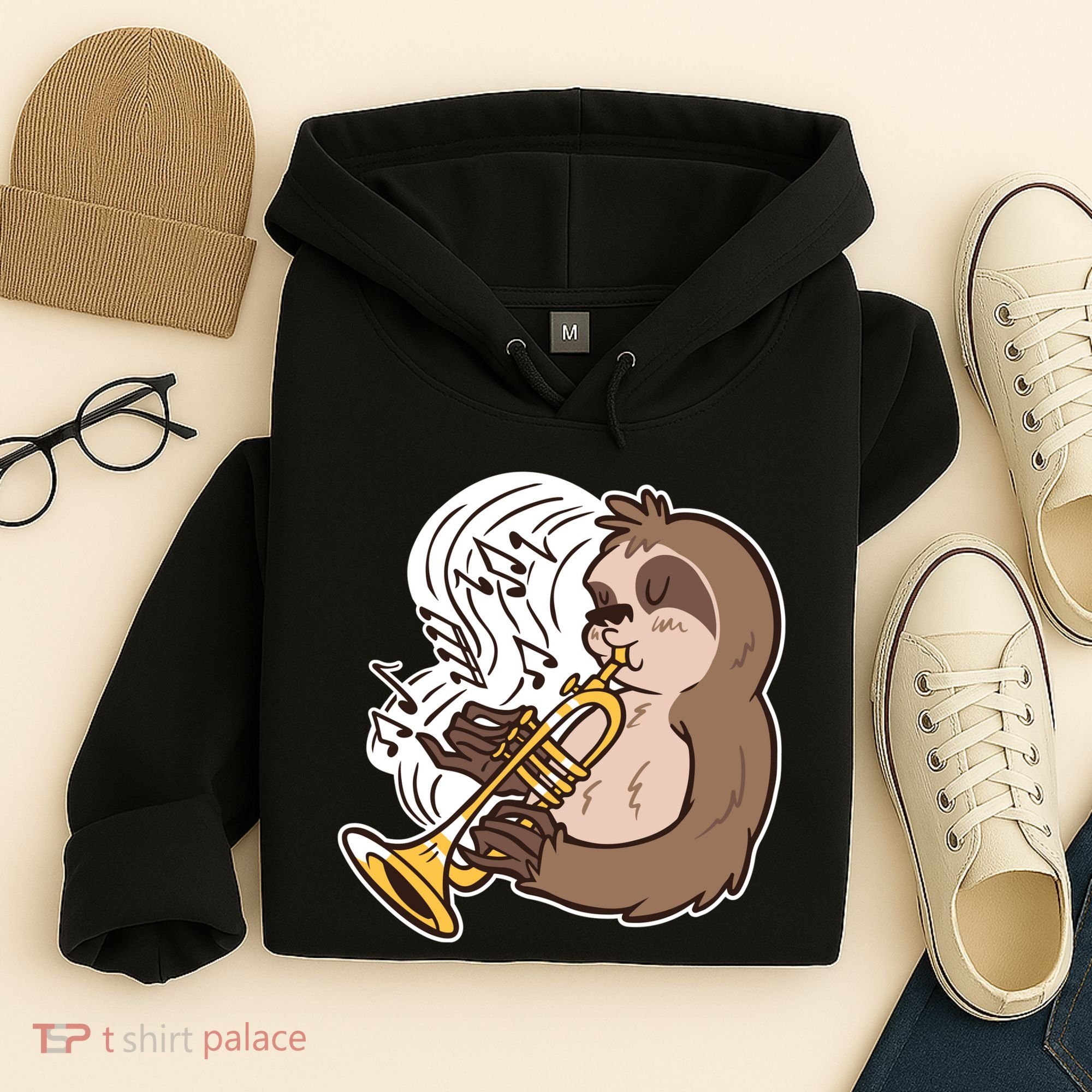 Sloth Musical Trumpet Hoodie