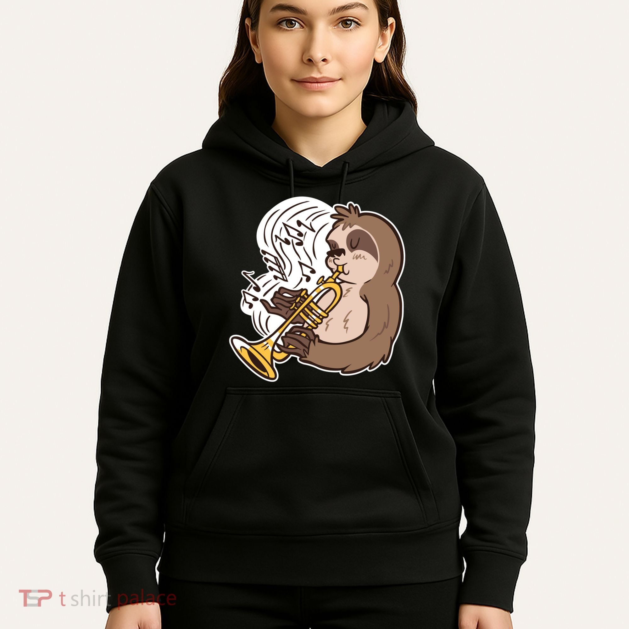 Sloth Musical Trumpet Hoodie