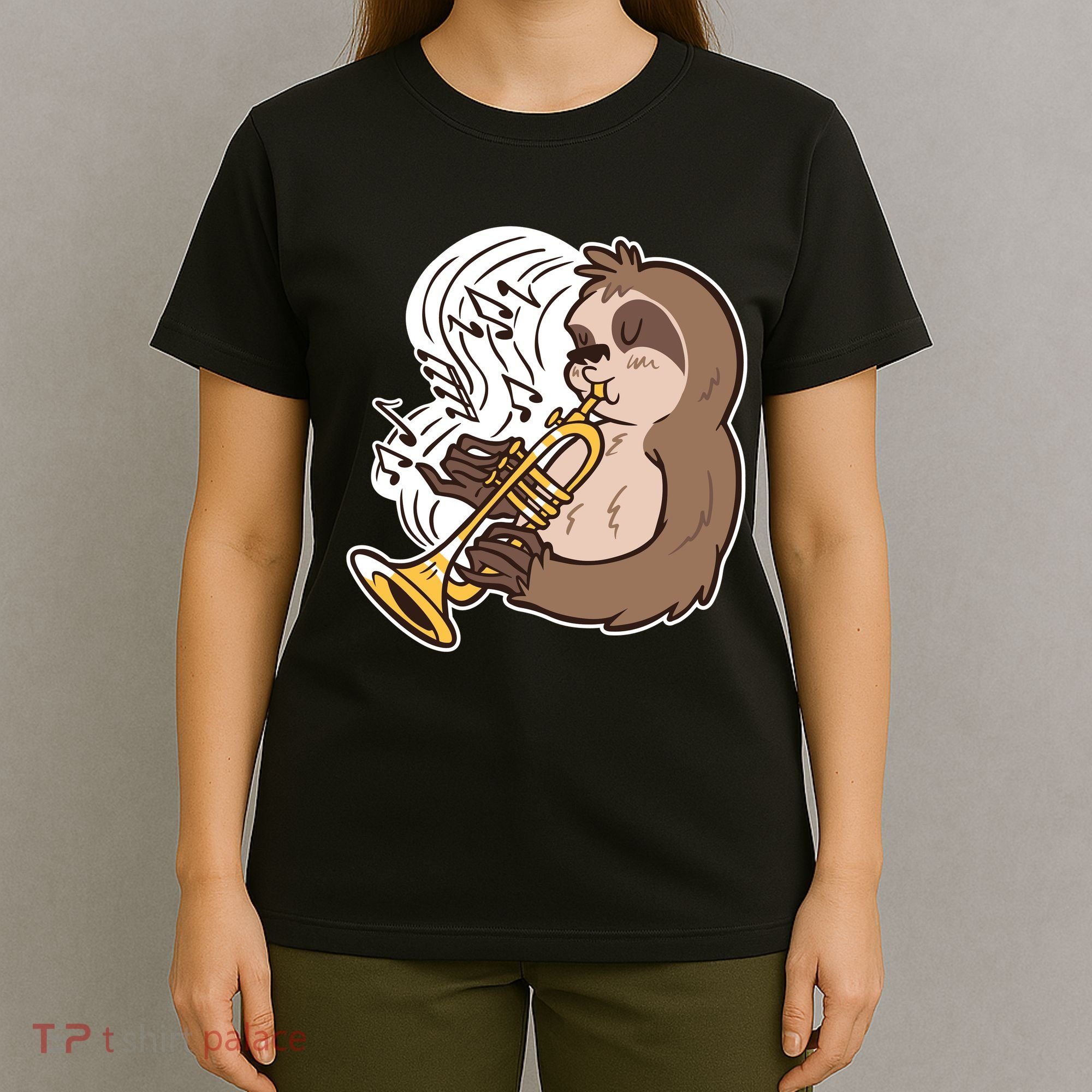 Sloth Musical Trumpet T-Shirt