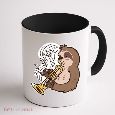 Sloth Musical Trumpet Coffee Mug back