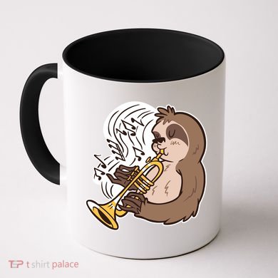Sloth Musical Trumpet Coffee Mug