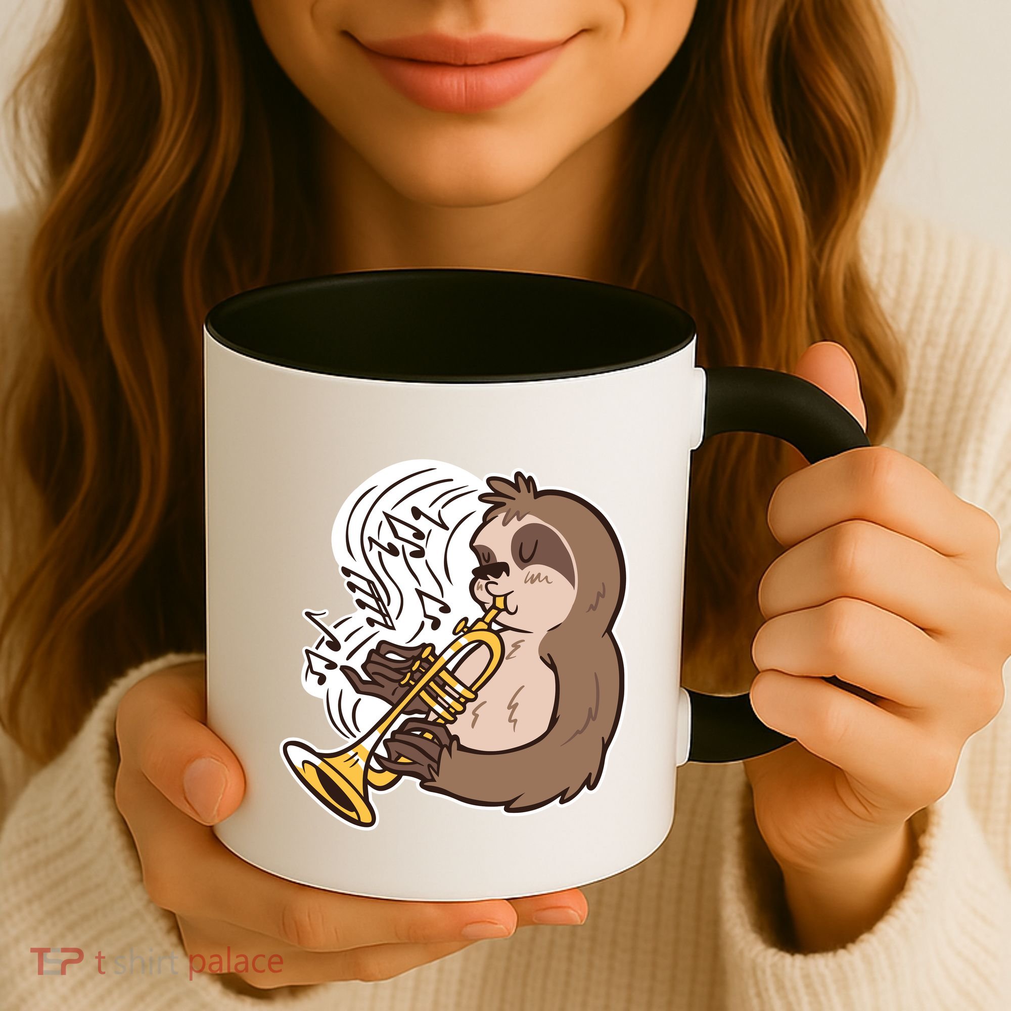 Sloth Musical Trumpet Coffee Mug