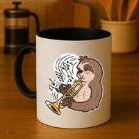 Sloth Musical Trumpet Coffee Mug thumb 4