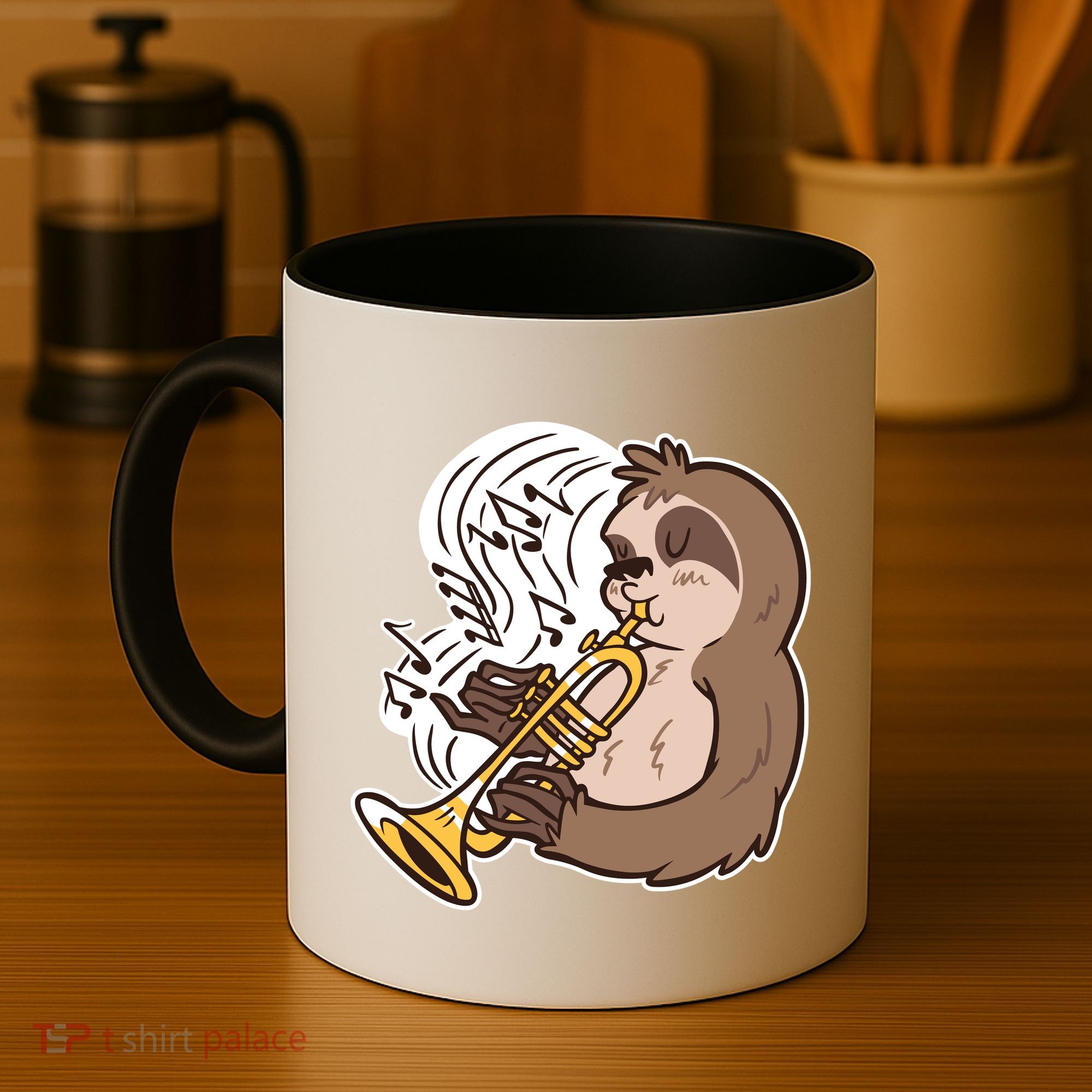 Sloth Musical Trumpet Coffee Mug