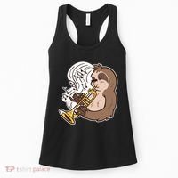 Sloth Musical Trumpet Women's Tank Top thumb 0