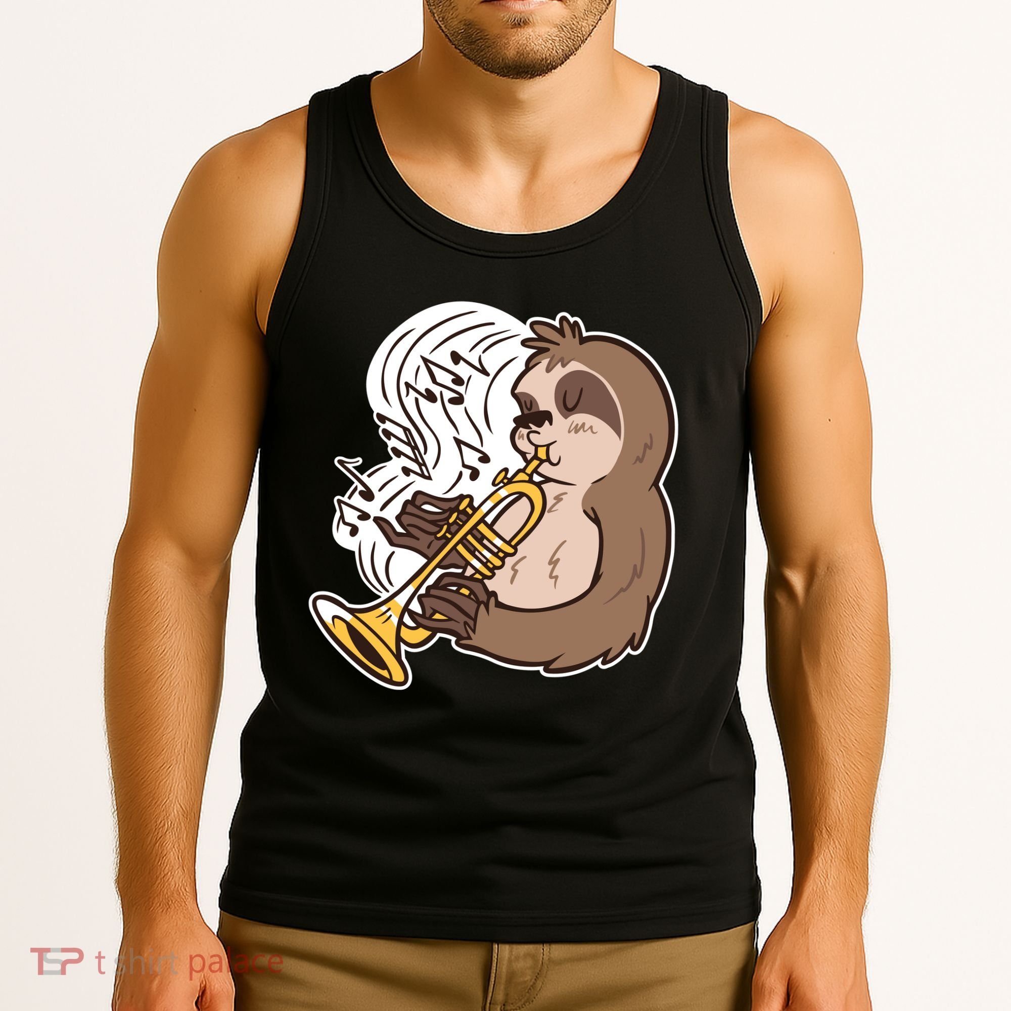 Sloth Musical Trumpet Tank Top