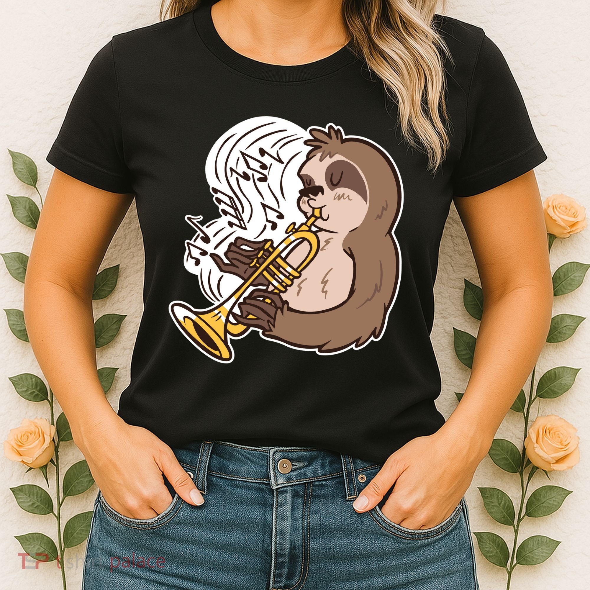 Sloth Musical Trumpet Women's T-Shirt