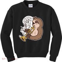 Sloth Musical Trumpet Kids Sweatshirt thumb 0