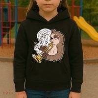 Sloth Musical Trumpet Kids Hoodie thumb 3