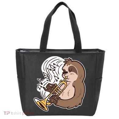 Sloth Musical Trumpet Tote Bag