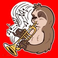 Sloth Musical Trumpet Santa Hat thumb 1