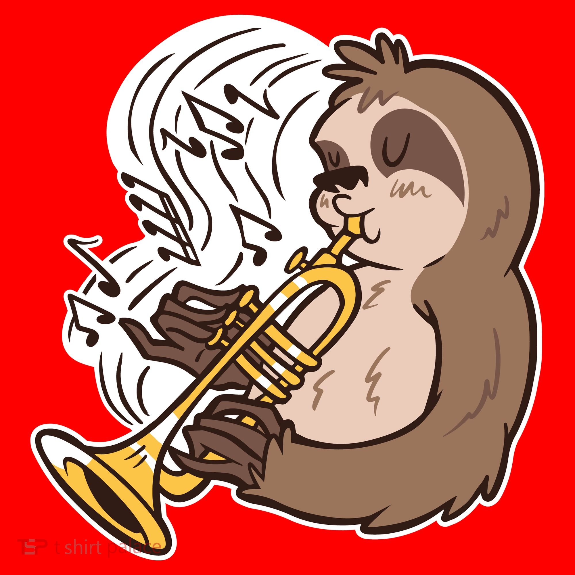 Sloth Musical Trumpet Santa Hat