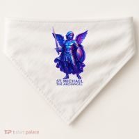 St. Michael The Archangel Iridescent 3d Art USA-Made Doggie Bandana thumb 0
