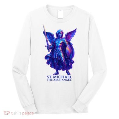 St. Michael The Archangel Iridescent 3d Art Long Sleeve Shirt