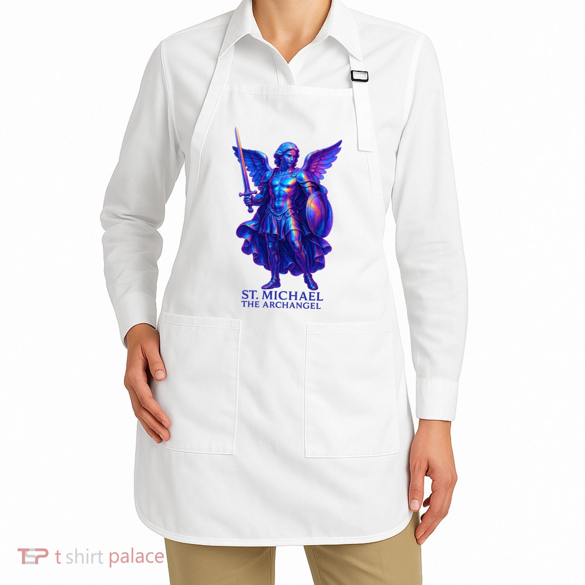 St. Michael The Archangel Iridescent 3d Art Apron