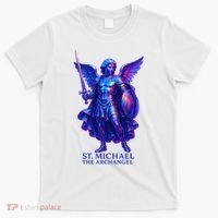 St. Michael The Archangel Iridescent 3d Art T-Shirt thumb 0