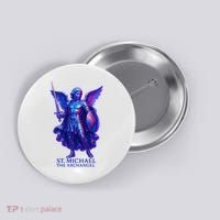St. Michael The Archangel Iridescent 3d Art Button thumb 0
