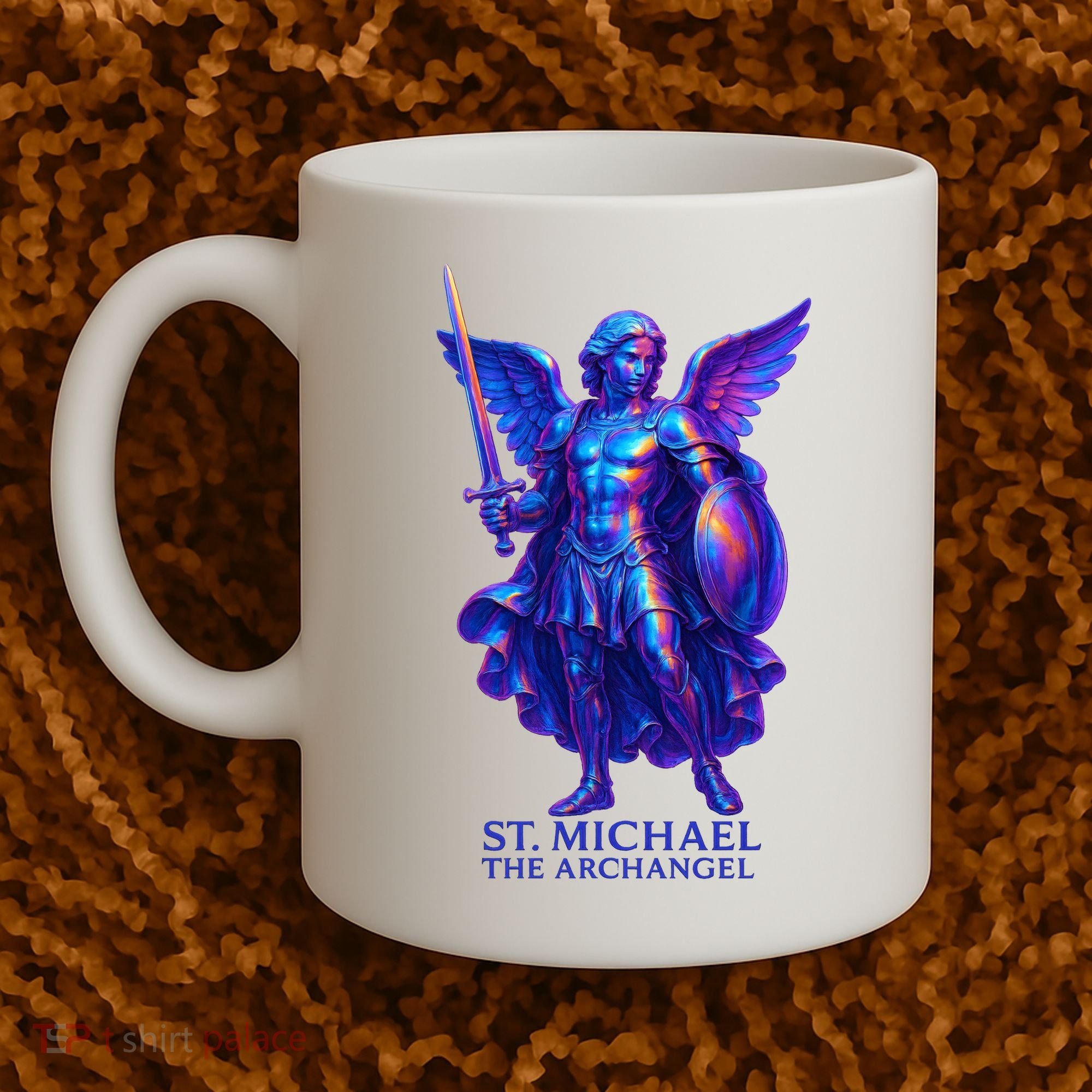 St. Michael The Archangel Iridescent 3d Art Coffee Mug