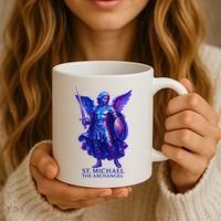 St. Michael The Archangel Iridescent 3d Art Coffee Mug thumb 3