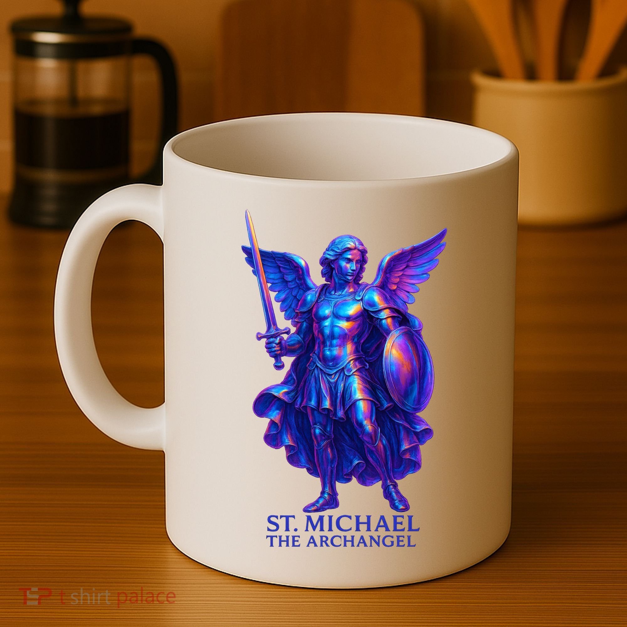 St. Michael The Archangel Iridescent 3d Art Coffee Mug