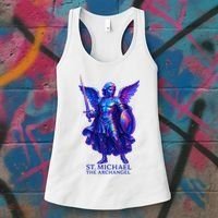 St. Michael The Archangel Iridescent 3d Art Women's Tank Top thumb 3