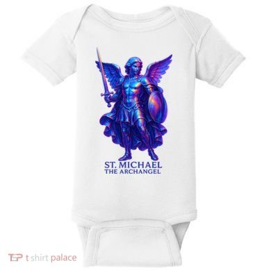 St. Michael The Archangel Iridescent 3d Art Baby Bodysuit