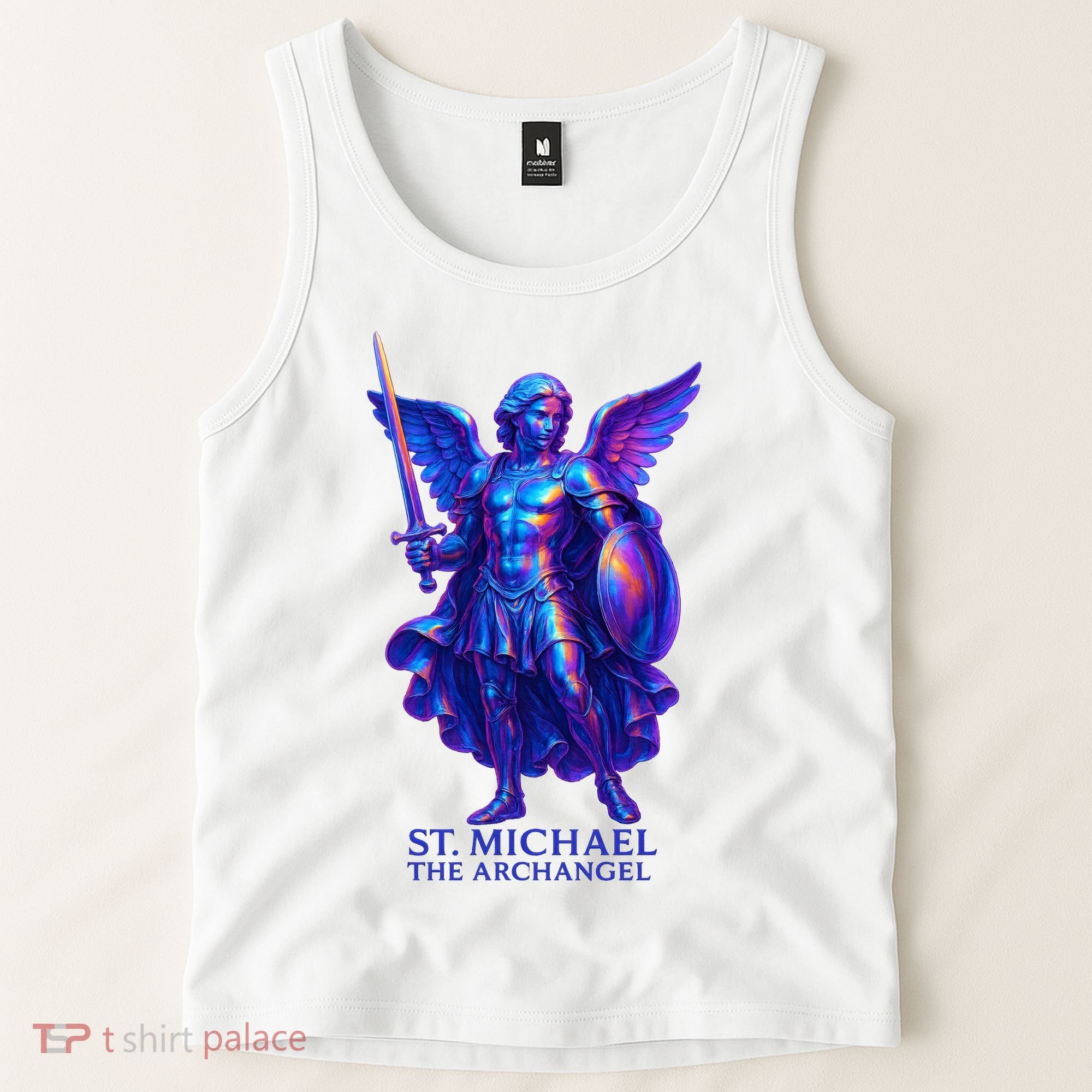 St. Michael The Archangel Iridescent 3d Art Tank Top