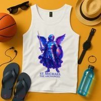 St. Michael The Archangel Iridescent 3d Art Tank Top thumb 4