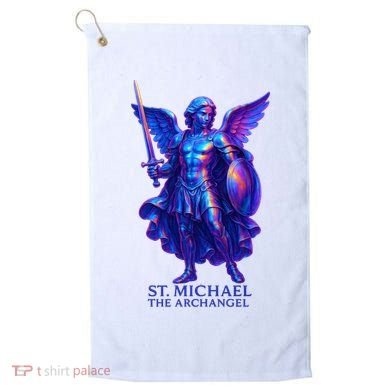 St. Michael The Archangel Iridescent 3d Art Golf Towel