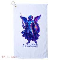St. Michael The Archangel Iridescent 3d Art Golf Towel thumb 0