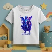 St. Michael The Archangel Iridescent 3d Art Toddler T-Shirt thumb 3