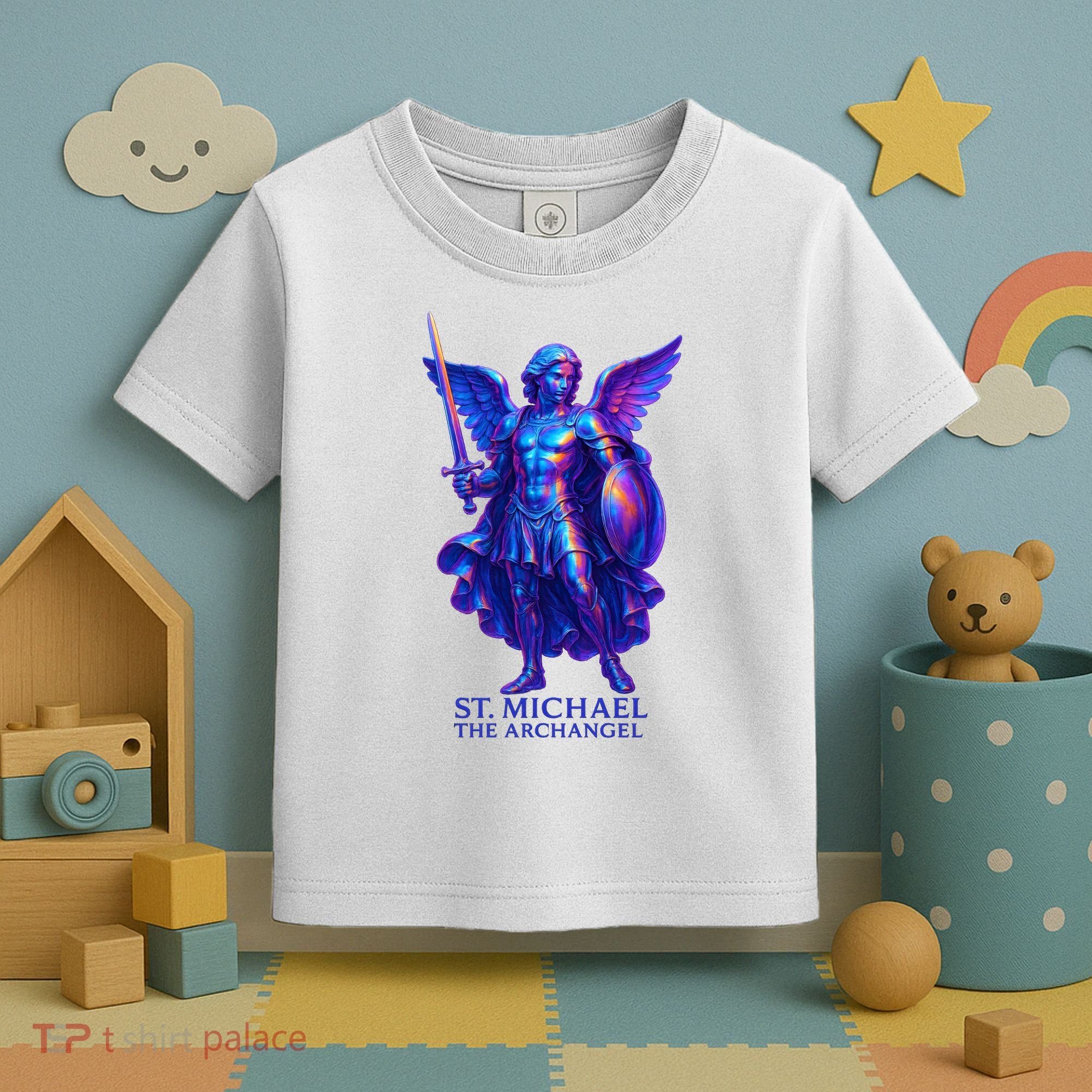 St. Michael The Archangel Iridescent 3d Art Toddler T-Shirt