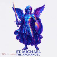 St. Michael The Archangel Iridescent 3d Art Women's Long Sleeve Shirt thumb 2