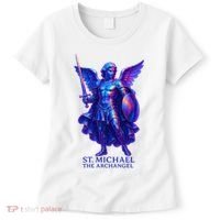 St. Michael The Archangel Iridescent 3d Art Women's T-Shirt thumb 0