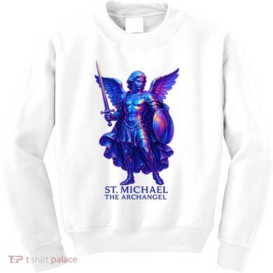 St. Michael The Archangel Iridescent 3d Art Kids Sweatshirt