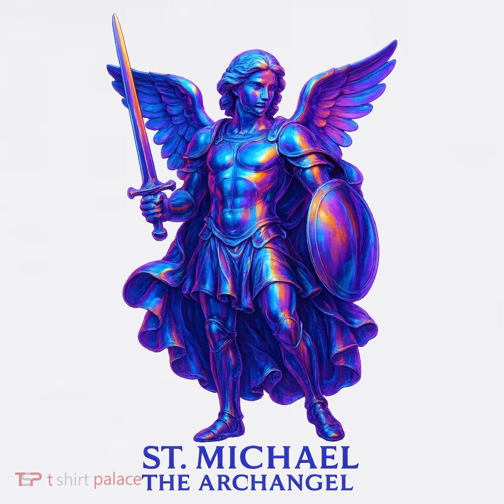 St. Michael The Archangel Iridescent 3d Art Kids Sweatshirt