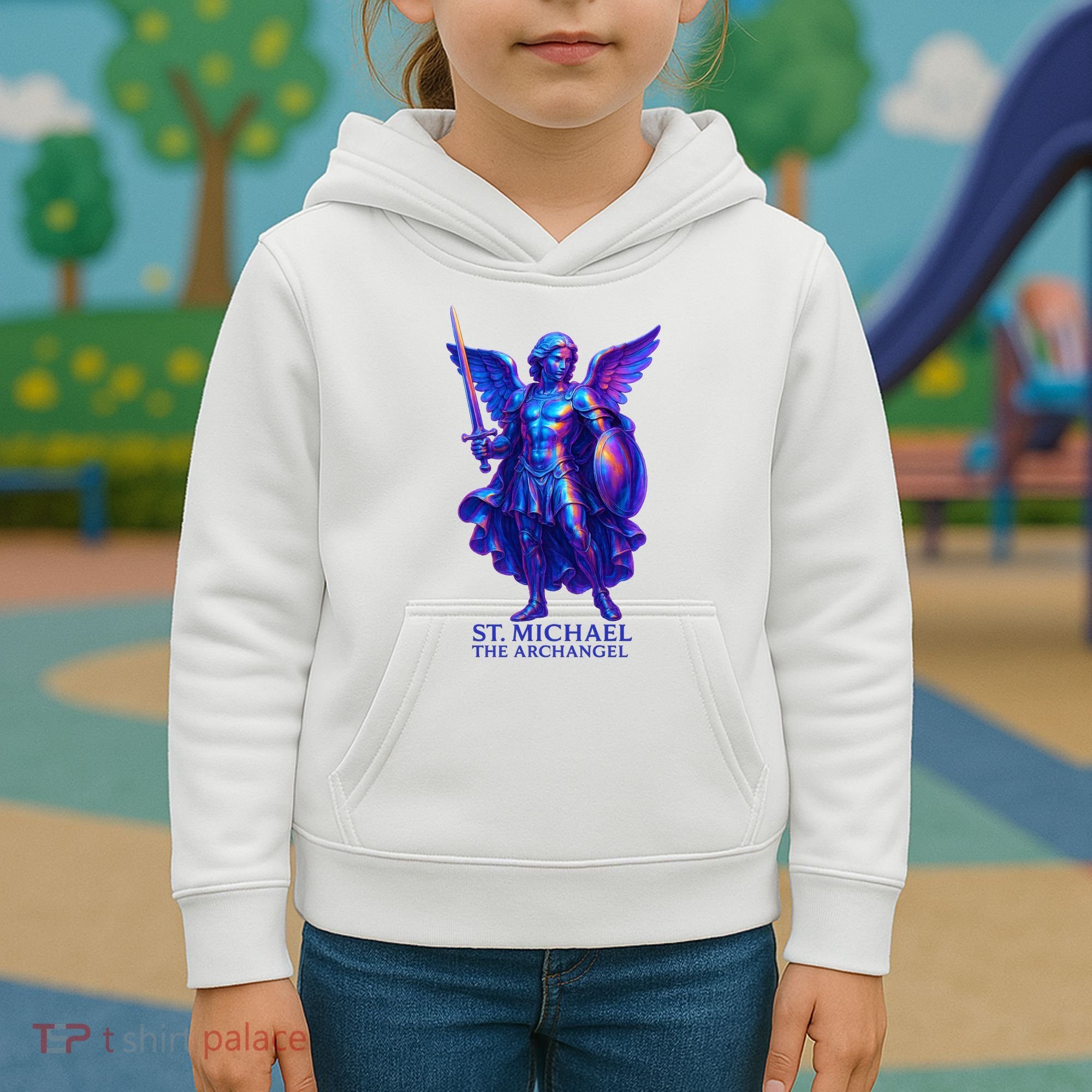 St. Michael The Archangel Iridescent 3d Art Kids Hoodie
