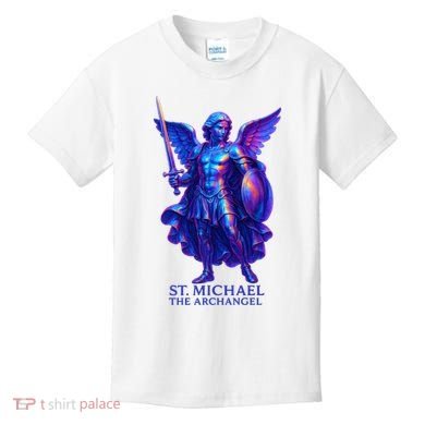 St. Michael The Archangel Iridescent 3d Art Kids T-Shirt