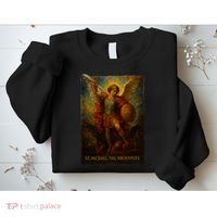 St. Michael The Archangel Digital Impasto Painting Sweatshirt thumb 2