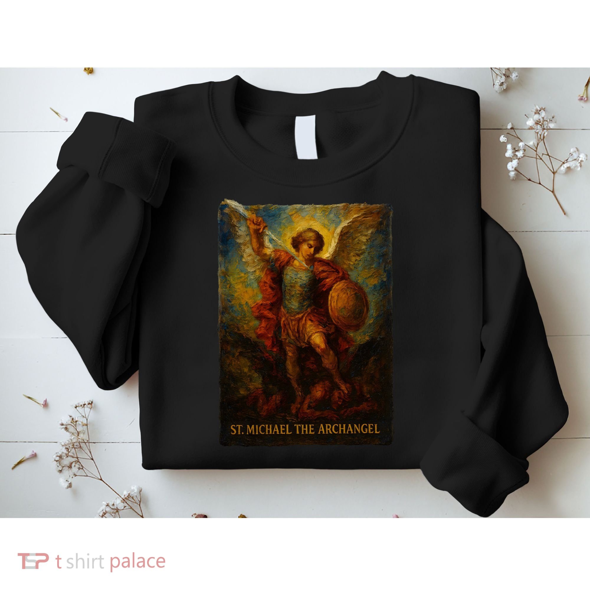 St. Michael The Archangel Digital Impasto Painting Sweatshirt