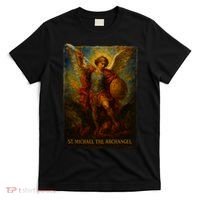 St. Michael The Archangel Digital Impasto Painting T-Shirt thumb 0