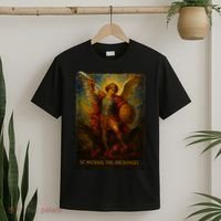 St. Michael The Archangel Digital Impasto Painting T-Shirt thumb 2