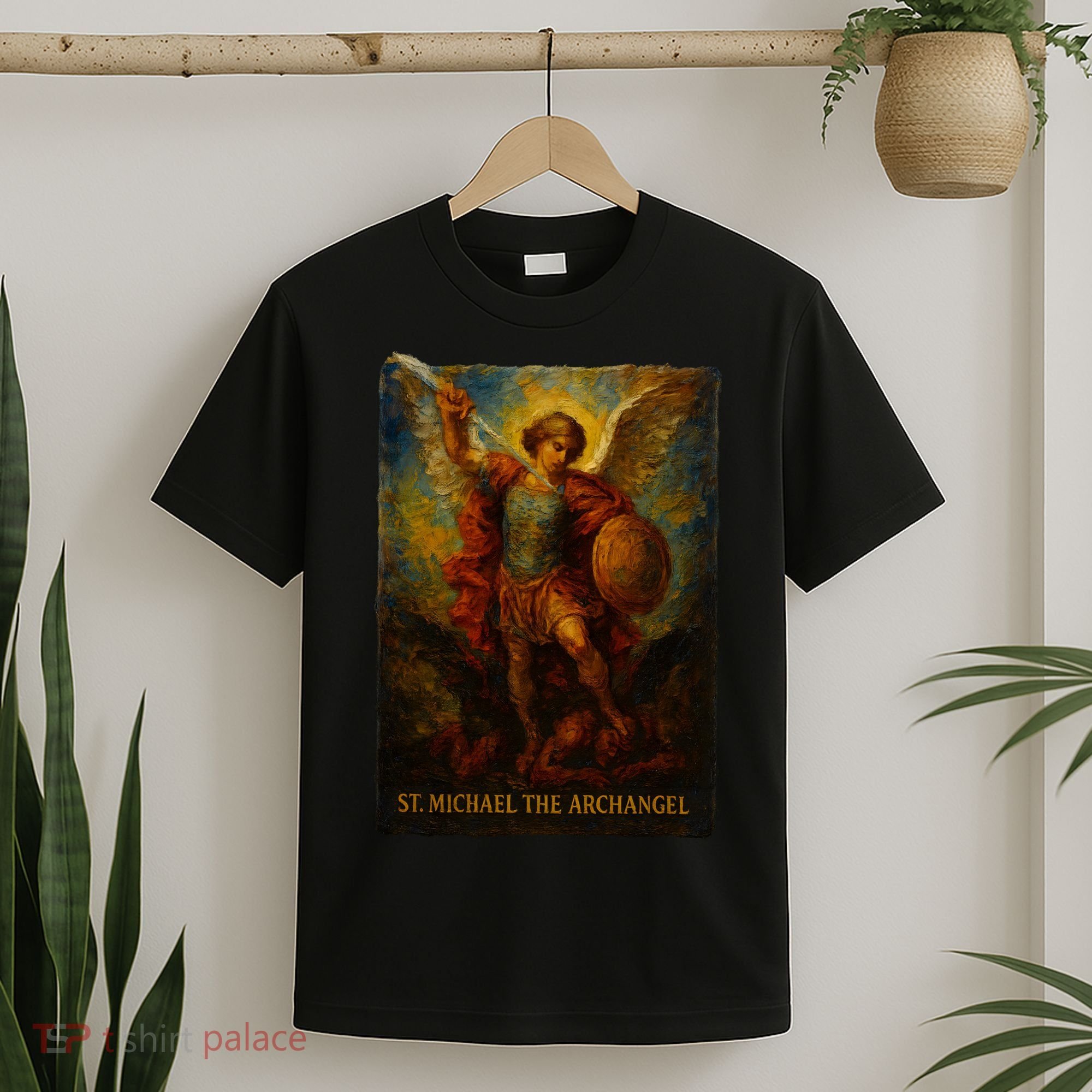 St. Michael The Archangel Digital Impasto Painting T-Shirt