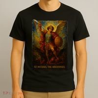 St. Michael The Archangel Digital Impasto Painting T-Shirt thumb 3