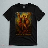 St. Michael The Archangel Digital Impasto Painting T-Shirt thumb 5