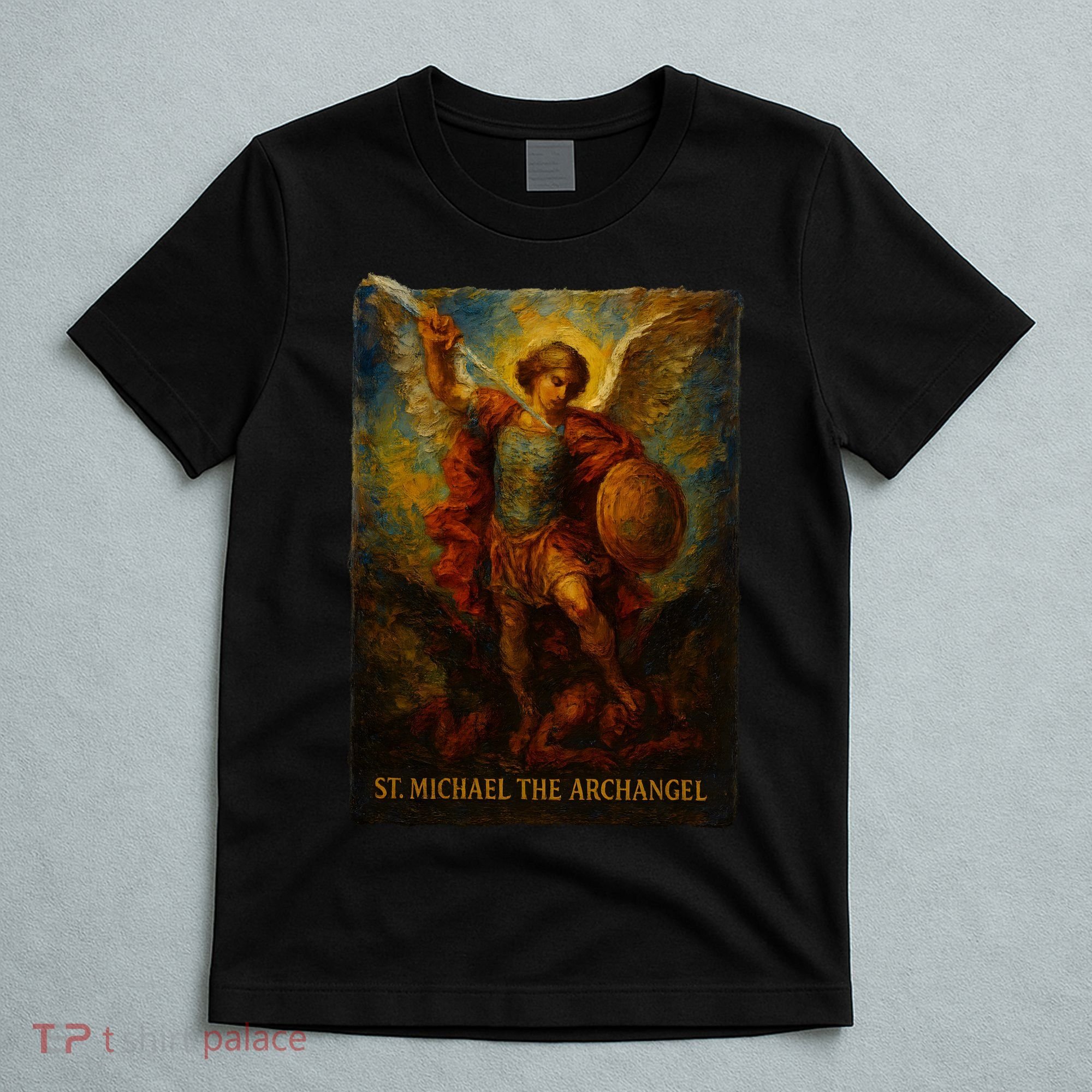 St. Michael The Archangel Digital Impasto Painting T-Shirt