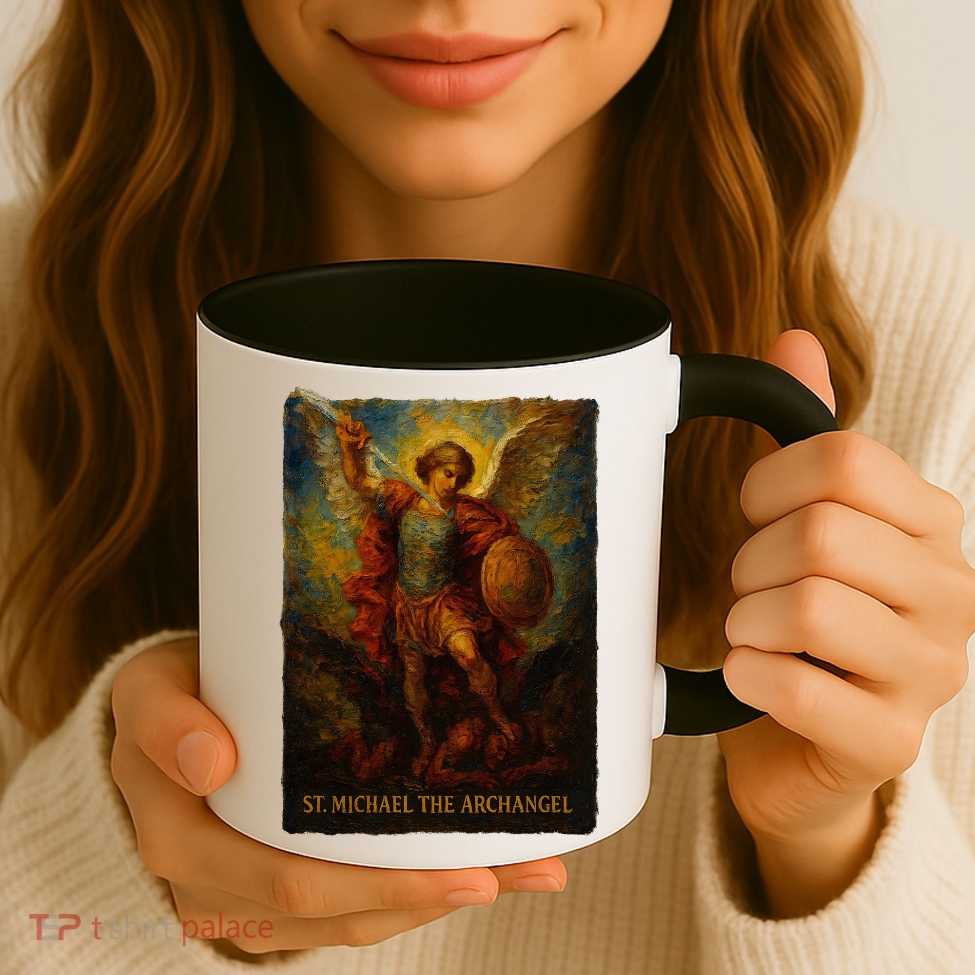 St. Michael The Archangel Digital Impasto Painting Coffee Mug